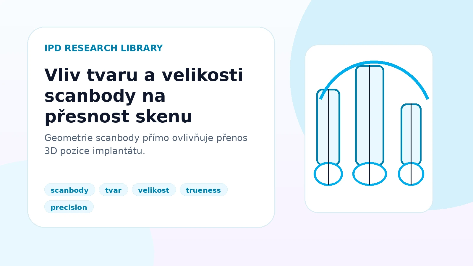 Vliv tvaru a velikosti scanbody na přesnost skenu