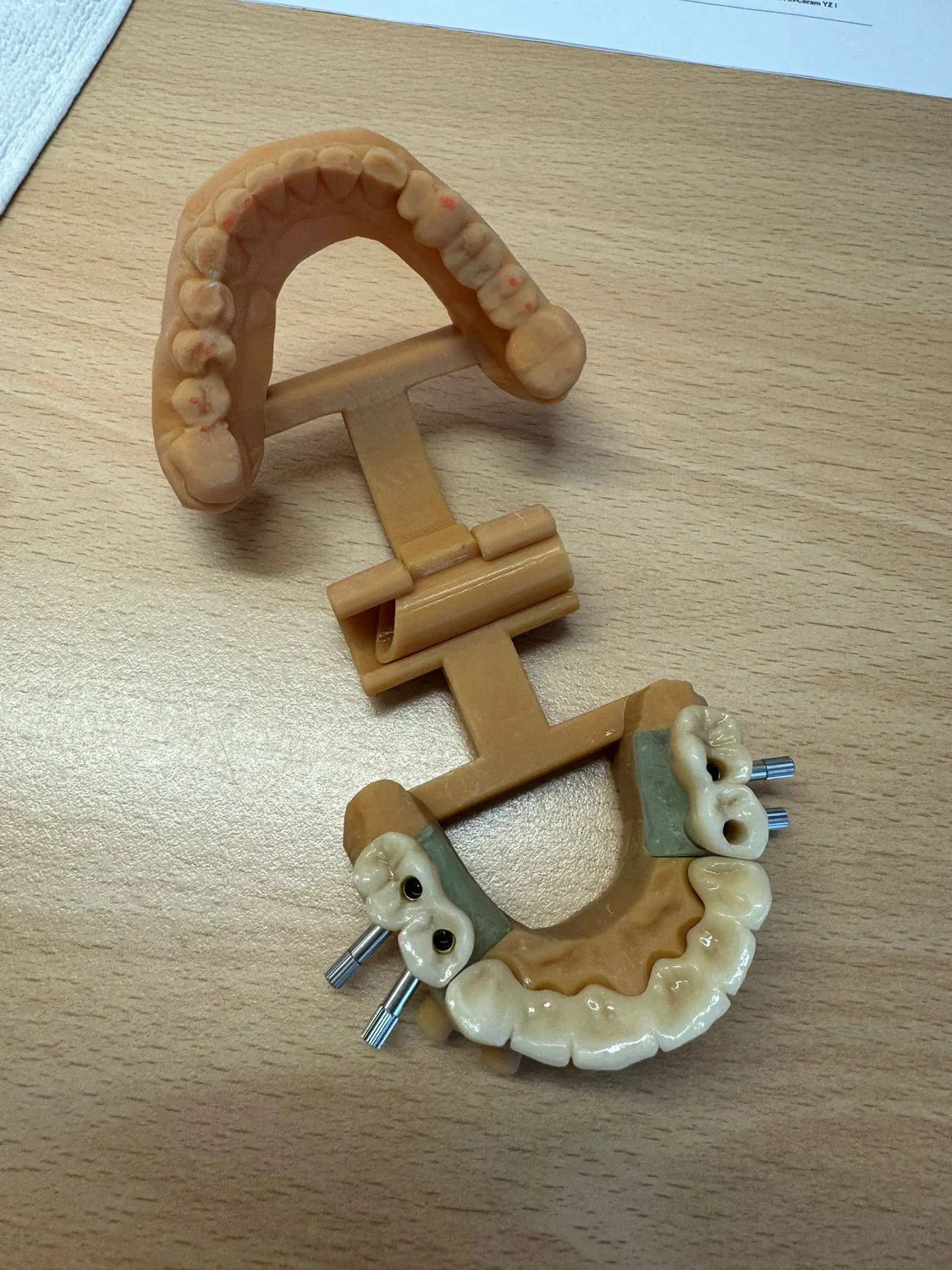 Rozložený kombinovaný 3D tištěný dentální model se Stump Die 3D